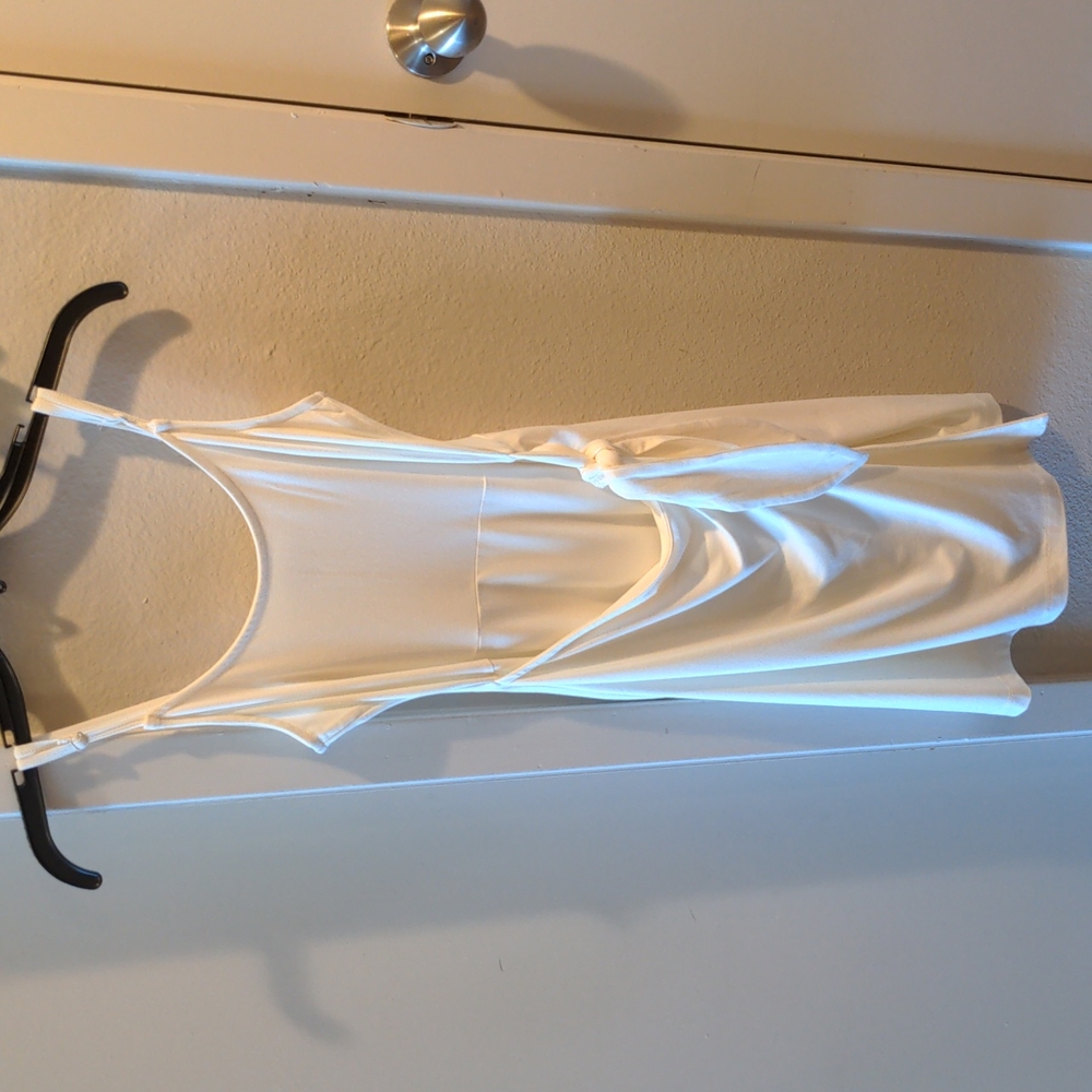 Express White Soft Wrap Mini Dress